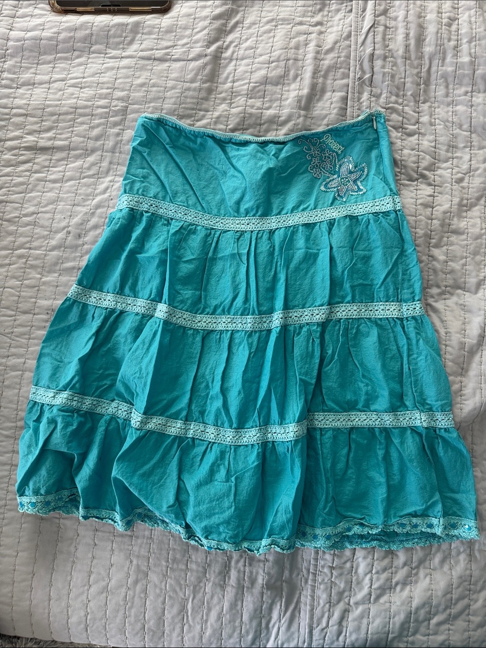 Turquoise midi skirt